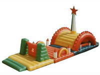Inflatable Red Bridge Kiddie Playground For Commercial Use