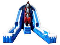 Inflatable Raging Rapids Penguin Wet Slide
