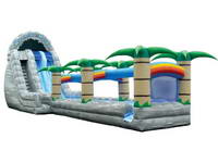 Inflatable Roaring River Wet Slide With Palm Tree