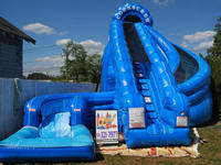 Inflatable Corkscrew Water Slide With Pool