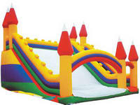 Colorful Inflatable Tower Slide With Single Lane