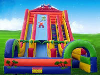 Inflatable Dry Slide With Twin Step Climb lane