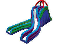 New Design Double Lanes Twisted Giant Inflatable Slide