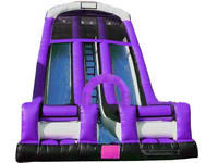 Inflatable Purple Color Water Slide With Front Loaded Dual Lanes