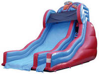 Inflatable Single Lane Water Slide In Red And Blue