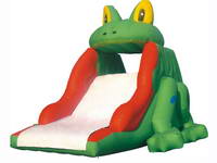 Inflatable Cute Green Frog Shape Slide For Water Games