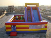3 In 1 Outdoor Inflatable Children Slide And Obstacle Combo