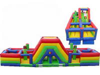 Strong 0.55mm PVC Coated Tarpaulin Inflatable Obstacle Course