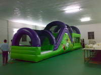 12m Long Inflatable Green Obstacle Course for Children