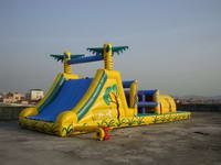 Inflatable Jungle Obstacle Course with Slide for Event Rental