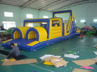 Inflatable Blue and Yellow Printing  Obstacle Course for Rentals