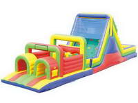 Funny Inflatable Obstacle Course with Slide and Tunnel