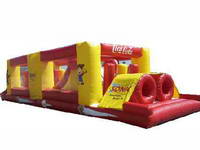 Inflatable Yellow And Red Painting Coca Cola Obstacle Course
