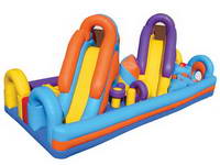 Custom Color Inflatable Double Slide Race Obstacle Course