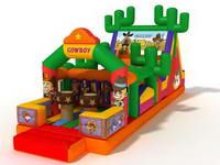 New Design Cowboy Inflatable Obstacle Course for Rental