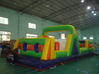 Factory Produce Inflatable Full Color Green  Obstacle Course Race