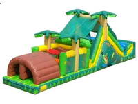 Tropical Inflatable Obstacle Course with Climb and Slide