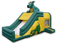 Inflatable Green Dragon Slide And Bouncy House Combo