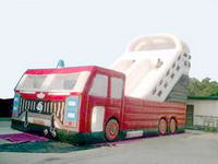 14ft Fire Truck Slide Moonwalk