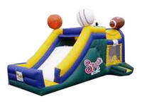 Inflatable Sports Zone Moonwalks And Slide Combo Game