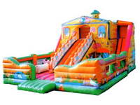 Inflatable Farm House With Multi Slide Track