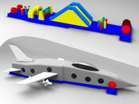 New Design Inflatable Fighter Plane Tunnel Maze for Event
