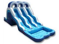 Inflatable Triple Lane Slide With Water Pool