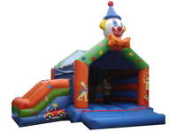 0.55mm PVC Tarpaulin Inflatable Clown Jumping Castle With Slide