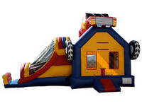 Durable Inflatable Monster Truck Bouncer With Slide