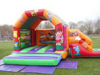 Colorful Inflatable Party Bounce House with Slide Combo