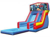 Outdoor Inflatable Spiderman Water Slide With Water Pool