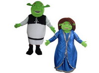 Ghostly Shrek and Fiona Mascot Costume for Adults