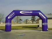 25 Foot Full Blue Hungary Schwalbe Inflatable Angel Arch