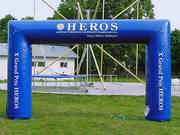 26 Foot Blue Heros Inflatable Square Arch with Inner Blowers