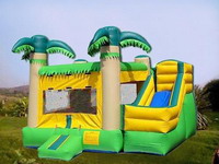 Tropical Jungle Inflatable Bounce House Slide Combo