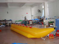 Single Tube Yellow Color Inflatable Banana Boat 8 Passengers
