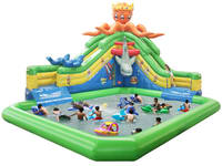 2014 New Design Inflatable Water Park with Octopus Water Slide