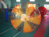 Orange and Transparent Water ball,Half Color Water Ball for sale