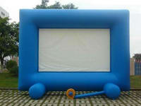 Customized 16x9 Screen Light Blue Inflatable Movie Screen