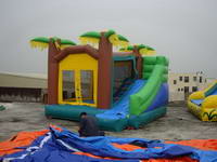 Inflatable Palm tree Jungle Bounce House with Slide