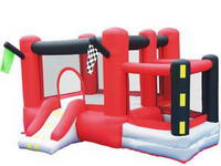 Inflatable Full Color Red Bounceland Dream Castle Bounce House
