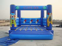 Full Color Blue Inflatable Circus Mini Jumping Castle