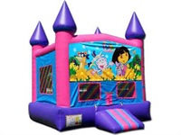 Beautiful Girly Dora Castle Inflatable Bounce House Rental