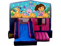 Dora 3 In 1 Pink Inflatable Bounce House Slide Combo