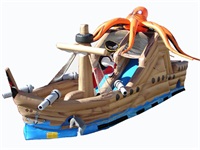 Funny Inflatable Octopus Pirate Ship Mega Water Slide