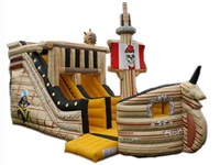 Large Inflatable Pirate Ship Mega Slide