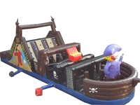 Inflatable Pirate Boat Obstacle Course