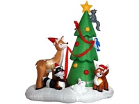 Small Deer Family Backyard Christmas Inflatable Decoration Prop