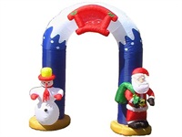 9 Foot Tall Inflatable Christmas Snowman and Santa Archway