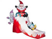 Christmas Inflatable Decoration Santa Clause and His Friends Playing on the Slide